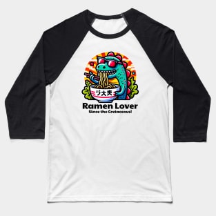 Ramen Lover - Funny Dinosaur Baseball T-Shirt